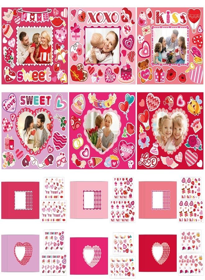 STEFORD 30 Sets Valentine Picture Frame Craft Kits, DIY Photo Crafts Frame with Valentine's Day Stickers for Kids Home Party Decoration Favors School Classroom Art Activities - Image 1